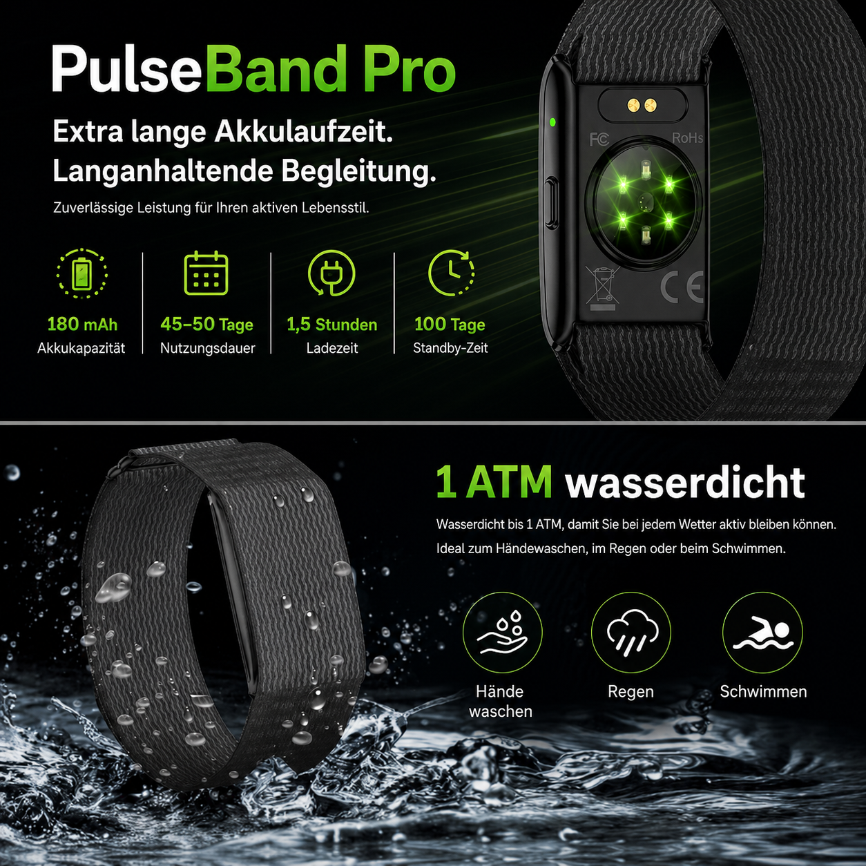 PulseBand Pro -  Ihr smarter Begleiter für Gesundheit & Fitness
