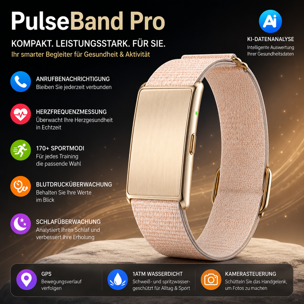 PulseBand Pro -  Ihr smarter Begleiter für Gesundheit & Fitness