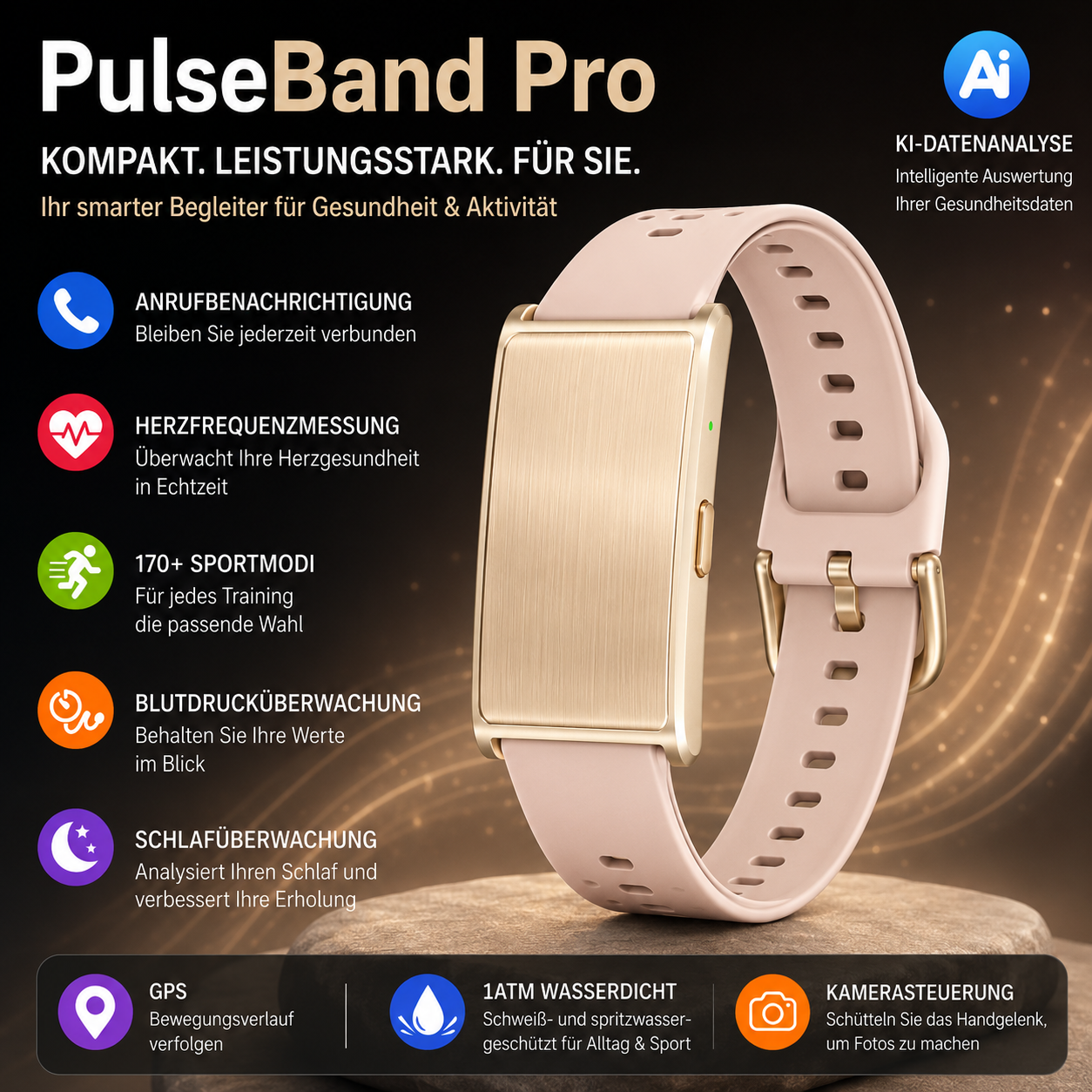 PulseBand Pro -  Ihr smarter Begleiter für Gesundheit & Fitness